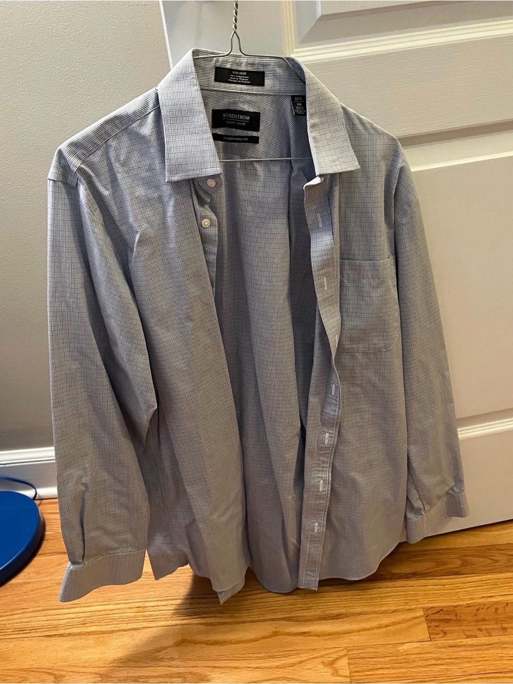 Nordstrom Traditional Fit 16/35 Men’s Long Sleeve Dress Shirt Blue